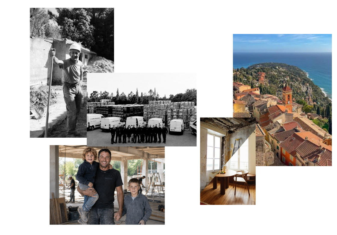 Trente ans de GRM France : le fondateur sur un chantier, l’équipe,
                  la deuxième génération et Roquebrune-Cap-Martin